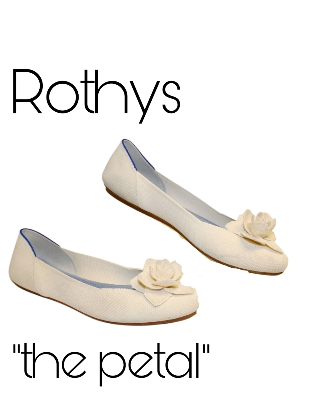 Rothy's Ivory Petal Ballet Flat with Flower AccentRothy's The Petal Square 7 - Picture 2 of 14